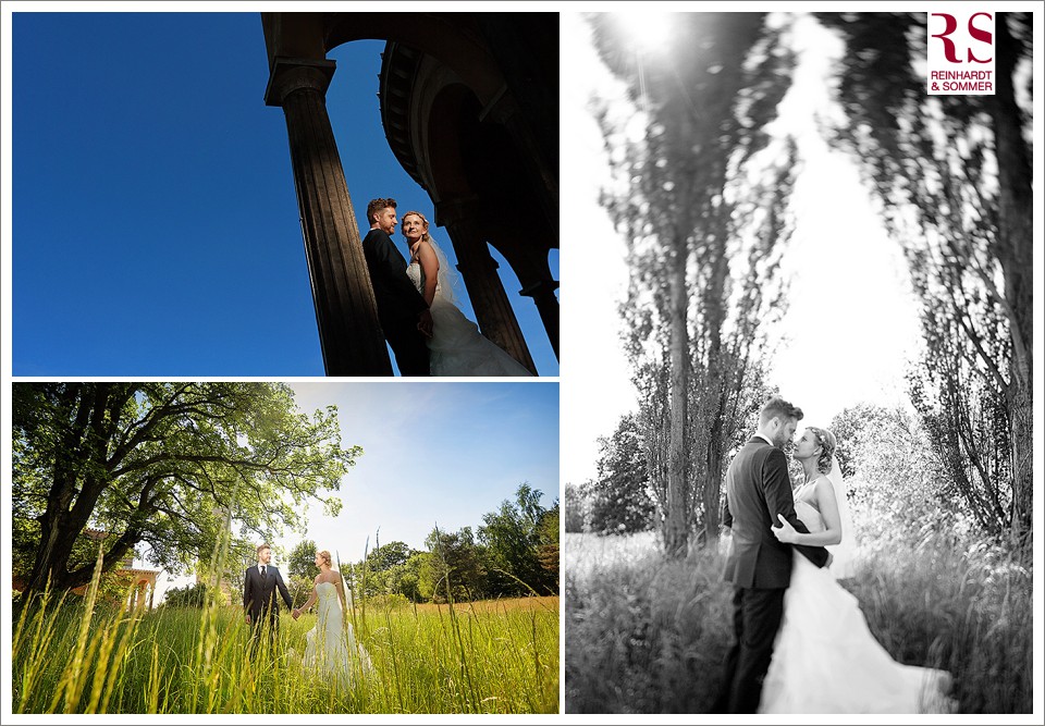 Hochzeitsfotos des Brautpaares im Schlosspark Sacrow