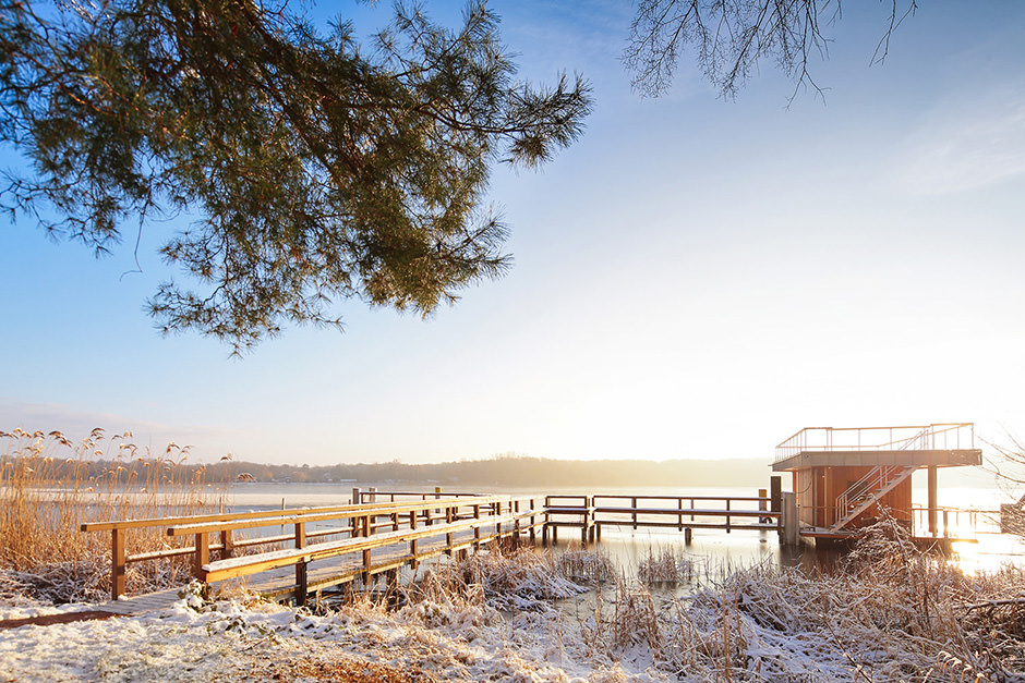 Landschaftsfoto Potsdam Sauna Inselhotel im Winter